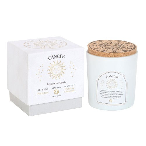Cancer Orange & Chamomile Gemstone Glass Candle