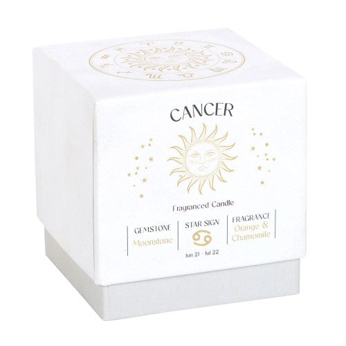 Cancer Orange & Chamomile Gemstone Glass Candle
