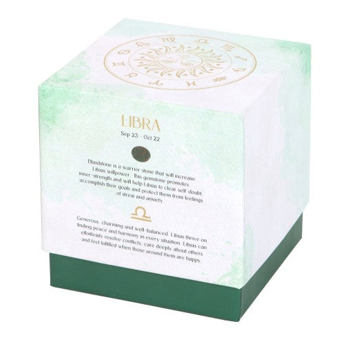 Libra Sweet Jasmine Gemstone Glass Candle