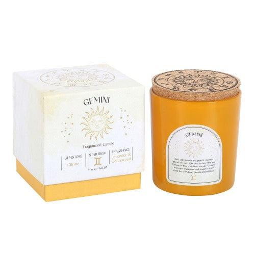 Gemini Lavender & Cedarwood Gemstone Glass Candle