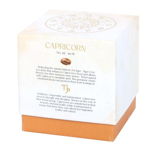 Capricorn Sandalwood & Jasmine Gemstone Glass Candle