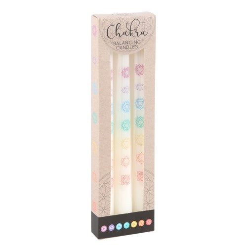 Set of 3 White Chakra Dinner Candles