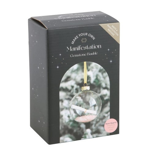 Rose Quartz Manifestation Glass Christmas Bauble Kit