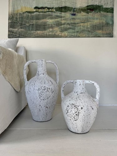 Lombok Urn - Buffalo Antique Whitewash Medium (42cm)