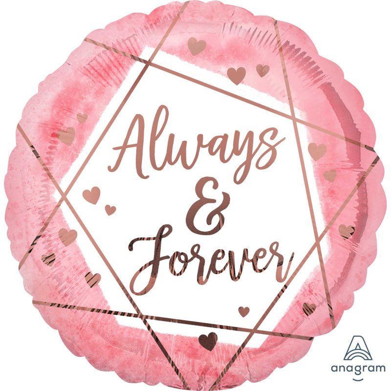 Foil Balloon - Standard HX Always & Forever Watercolour (45cm)