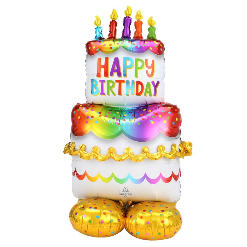 Foil Balloon - AirLoonz Happy Birthday Cake (134cm)