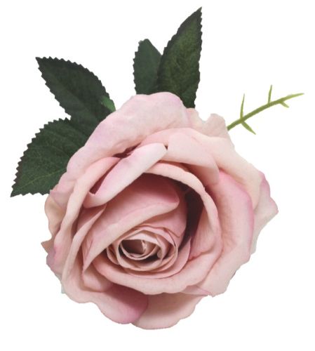 Artificial Velvet Rose Stem - 51cm (Vintage Pink)