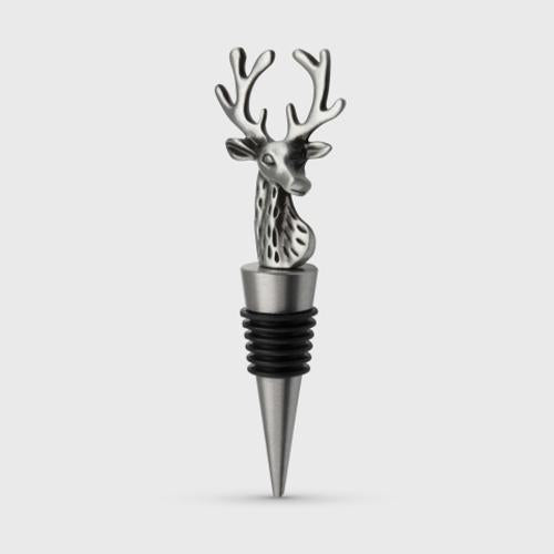 Stag Wine & Bottle Stopper Matt Pewter - Taylors Taproom