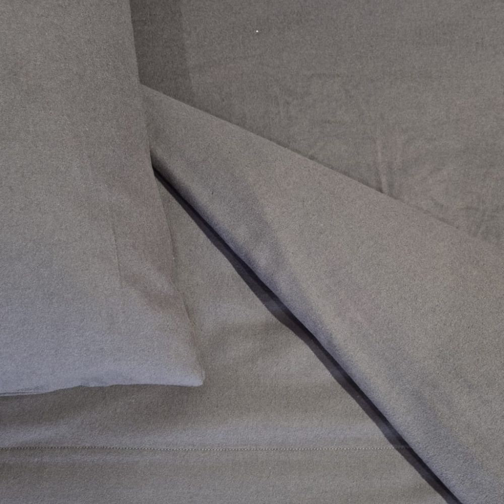 Baksana - Flannel Sheet Set - Charcoal - King