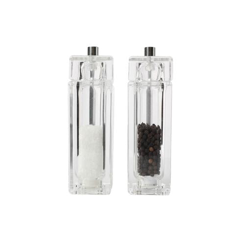 Acrylic Square Salt & Pepper Mill Set 150mm - T&G