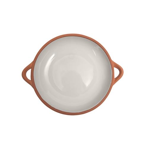Sintra Large Glazed Terracotta Tapas Dish - Stone - Set of 2 - Dexam