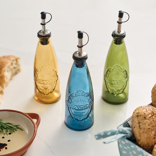 Sintra Recycled Glass 300ml Oil Drizzler - Ink Blue - Dexam