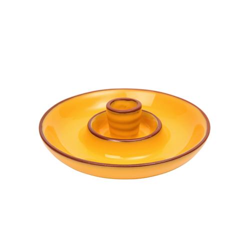 Sintra Glazed Terracotta Olive Dish - Ochre - Dexam