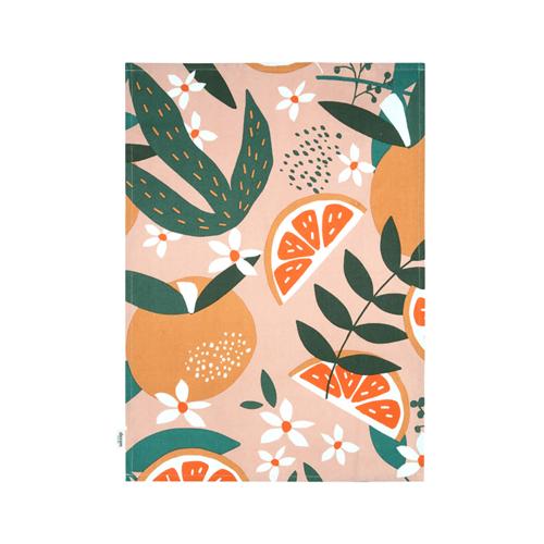 Exotic Fruit Recycled Cotton Set of 2 Tea Towels - Blush - Dexam