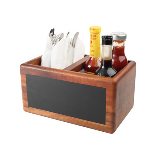 Food Glorious Food Acacia Table Tidy & Chalk Board - T&G