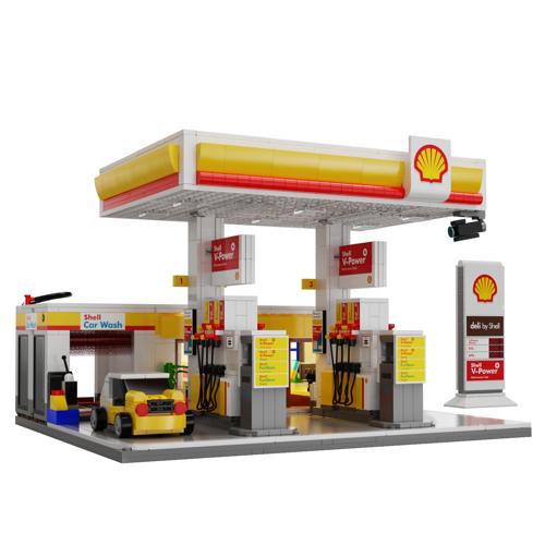Shell Retail Station Building Set With USB Light - CaDA