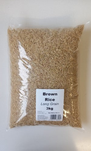 Rice Brown Long Grain 3kg  - BAG