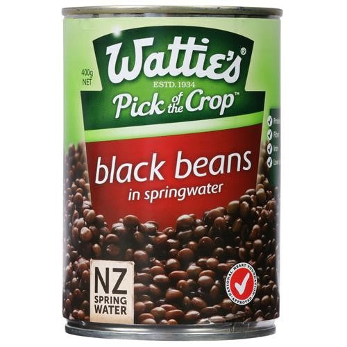 Beans Black In Spring Water Watties 400g  - TIN