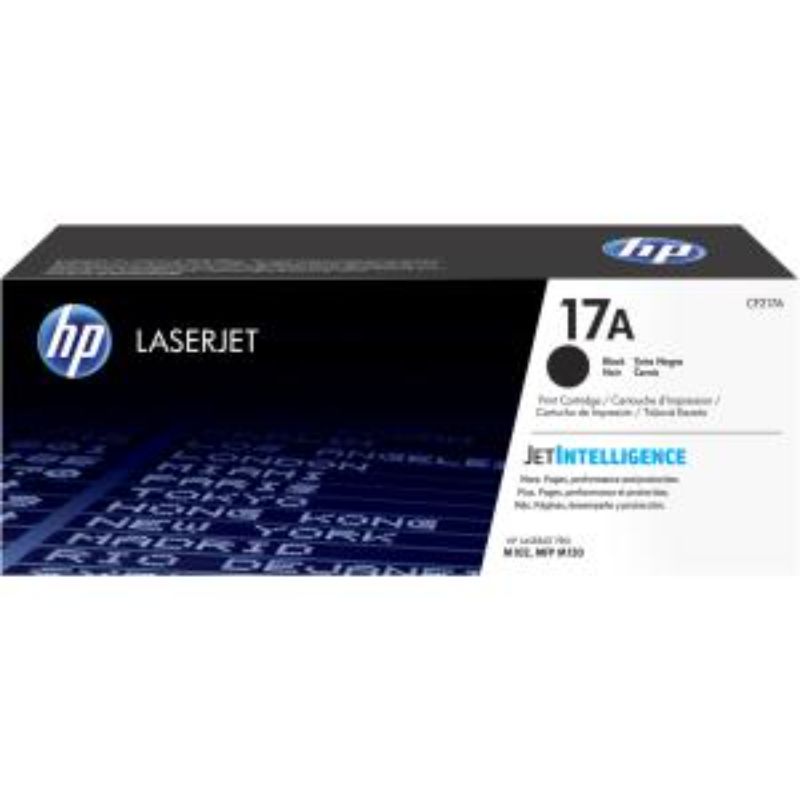 HP 17A Black Toner Cartridge for Laser printers, yields 1600 pages with professional-quality prints and reliable performance.