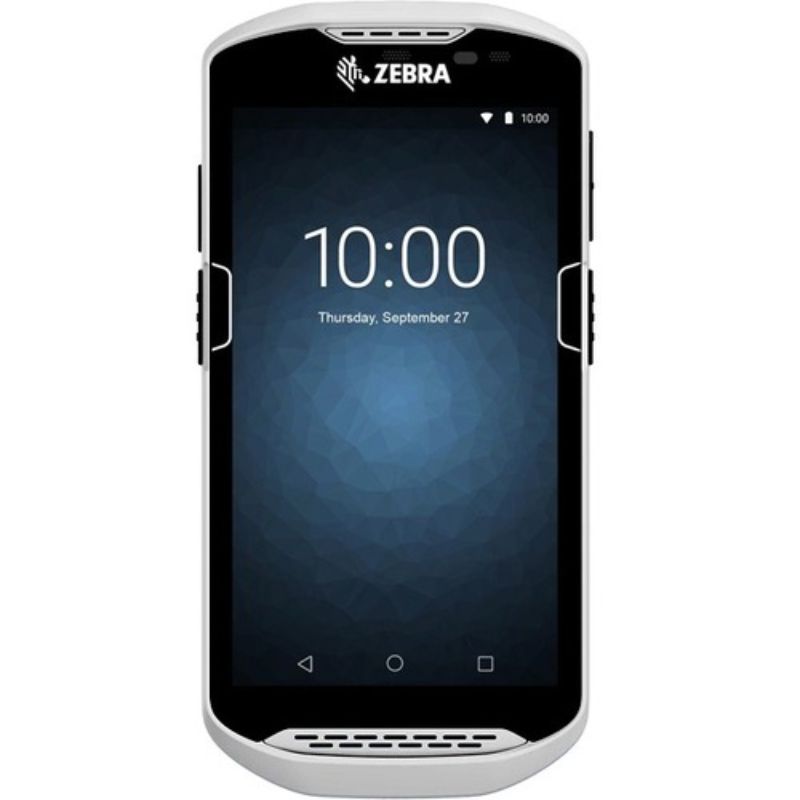 Zebra TC52 touch computer with 5" HD touchscreen, SE4710 scan engine, rugged IP68 design, and advanced connectivity options.