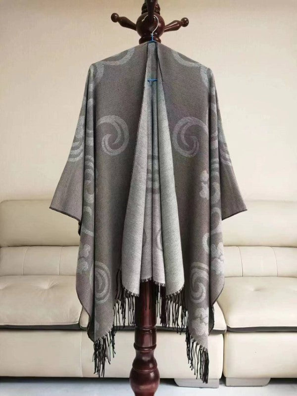 Cape With Curls Design - GREY