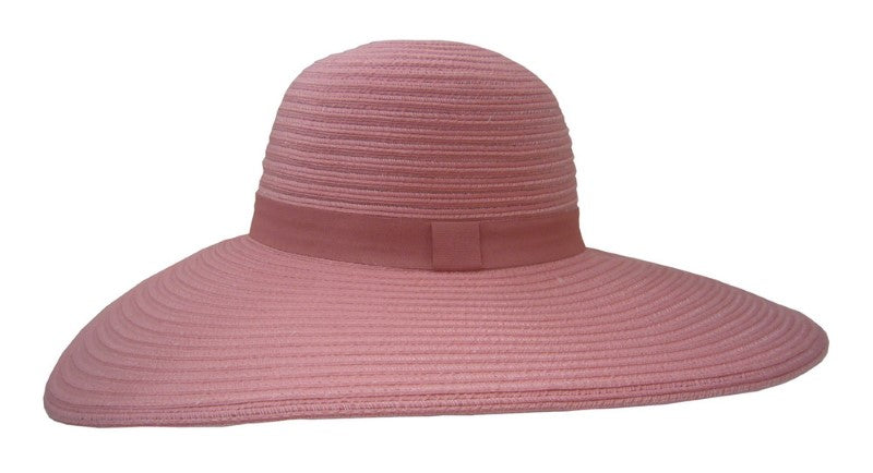 Vibrant pink Rosario Capeline Wide Brim Hat with 12cm brim and UPF 50+ for stylish sun protection and comfort.
