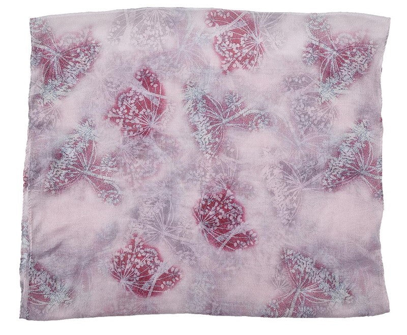 Scarf - Butterfly Print Scarf - PINK - Set of 2