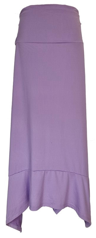 Bias Cut Stretch Waist Skirt - LILAC - Smartfox