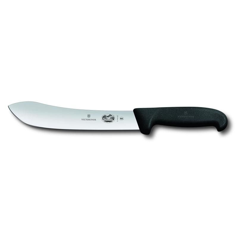 Butchers Knife - Victorinox Wide Tip Blade Fibrox Black (20cm)