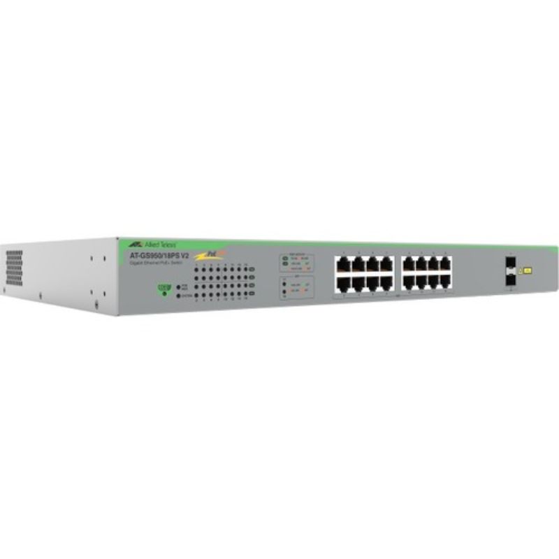 Allied Telesis GS950/18PS V2 Ethernet Switch - 16 Ports - Manageable - Gigabit E