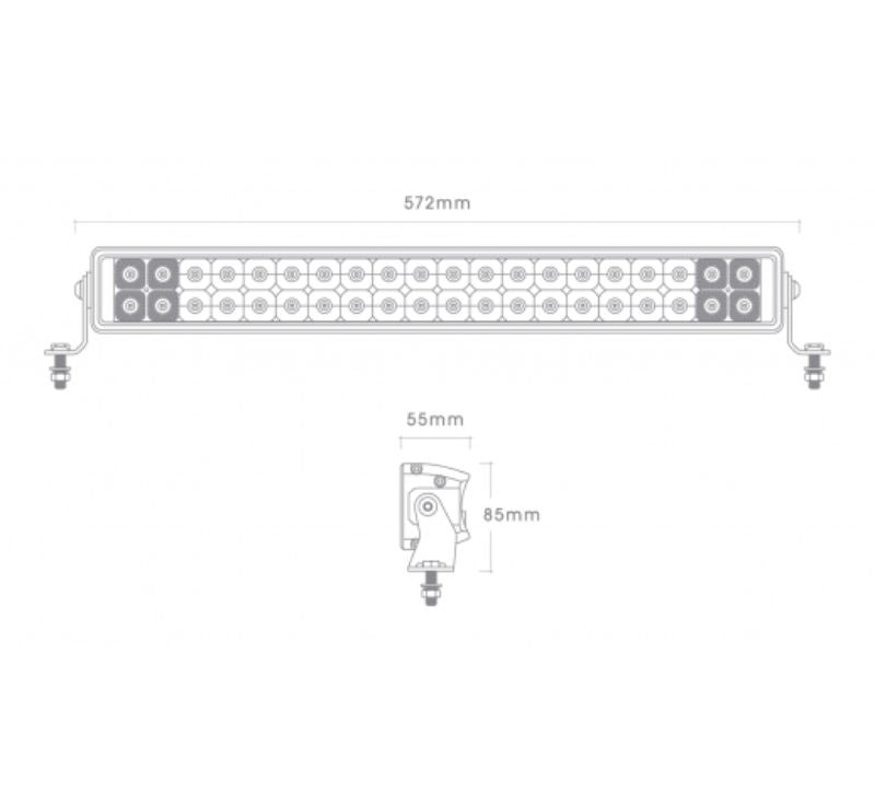BIG RED - 12/24V 22IN 6000L DOUBLE ROW LED LIGHT BAR