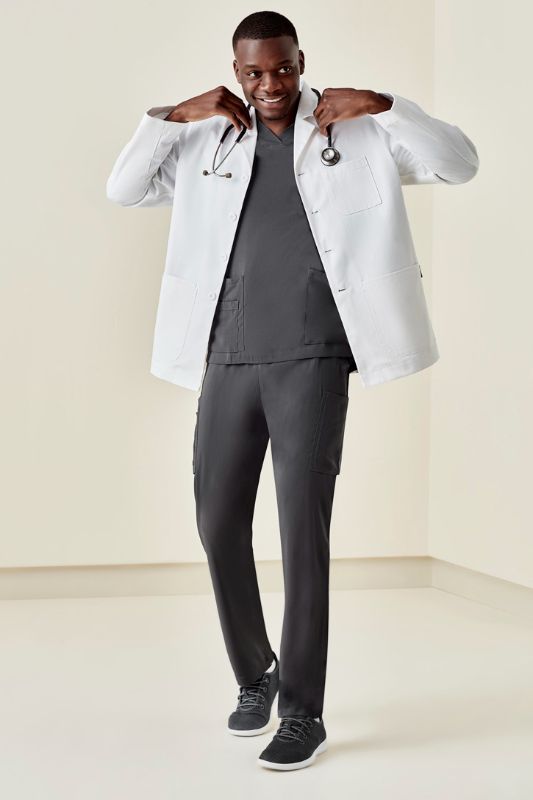Mens Hope Cropped Lab Coat - White (Small)