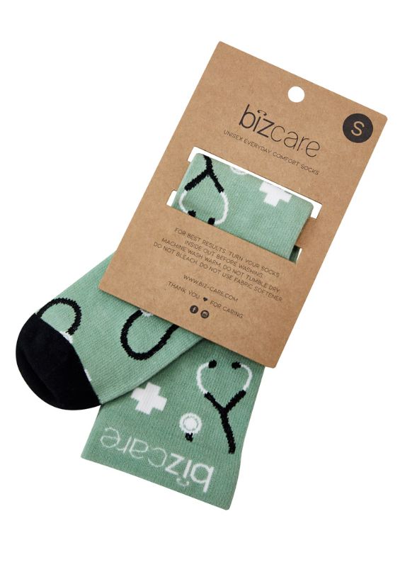 Unisex Comfort Socks - Happy Feet Sage/Black (Small)