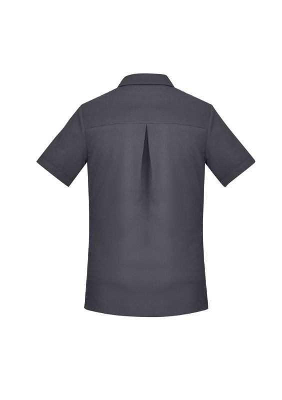 Womens Florence Plain S/S Shirt - Charcoal (Size 18)