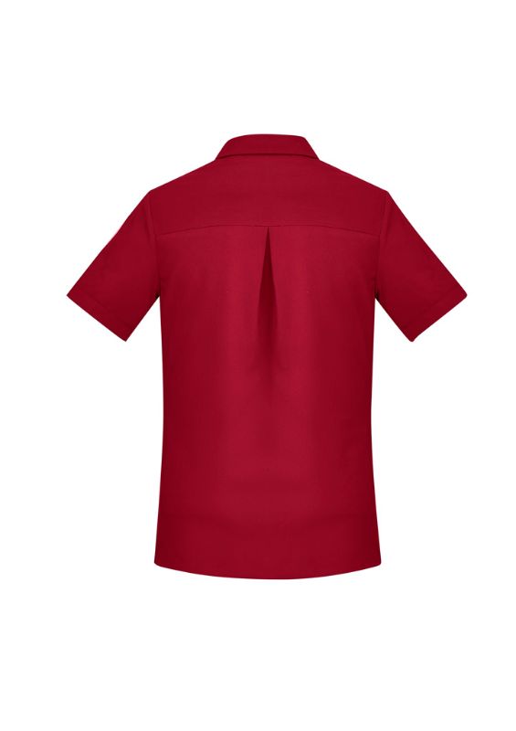 Womens Florence Plain S/S Shirt - Cherry (Size 30)