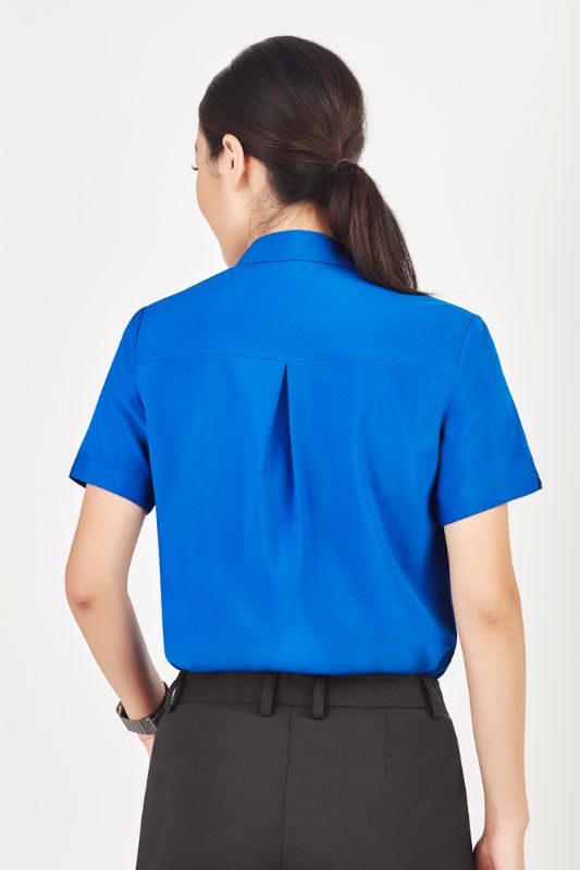 Womens Florence Plain S/S Shirt - Electric Blue (Size 4)