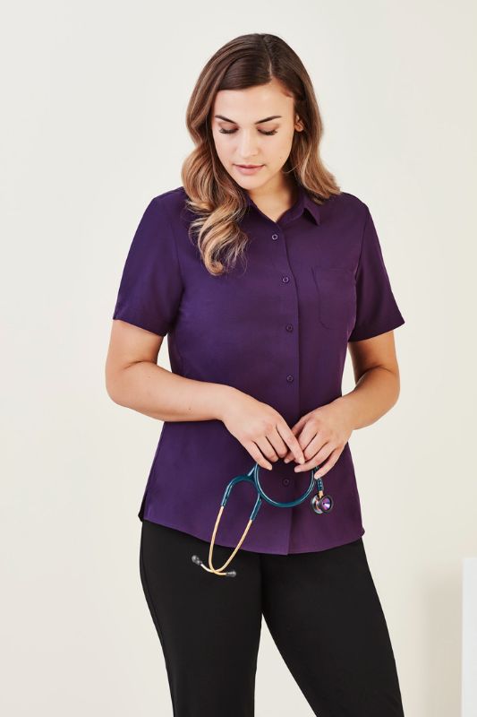 Womens Florence Plain S/S Shirt - Purple (Size 6)