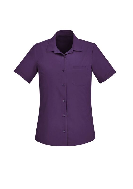 Womens Florence Plain S/S Shirt - Purple (Size 26)