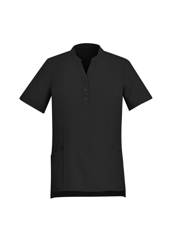 Womens Florence Plain S/S Tunic - Black (Size 22)