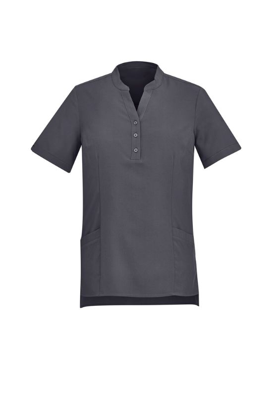 Womens Florence Plain S/S Tunic - Charcoal (Size 20)