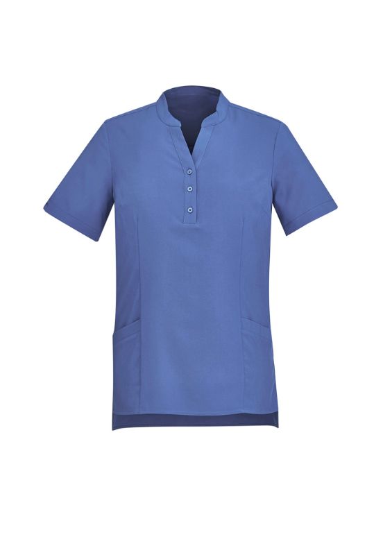 Womens Florence Plain S/S Tunic - Mid Blue (Size 18)
