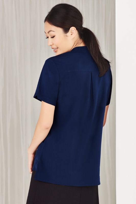 Womens Florence Plain S/S Tunic - Navy (Size 10)