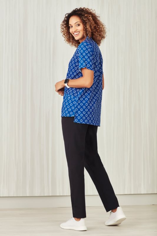 Womens Florence Daisy Print S/S Tunic - Electric Blue (Size 4)