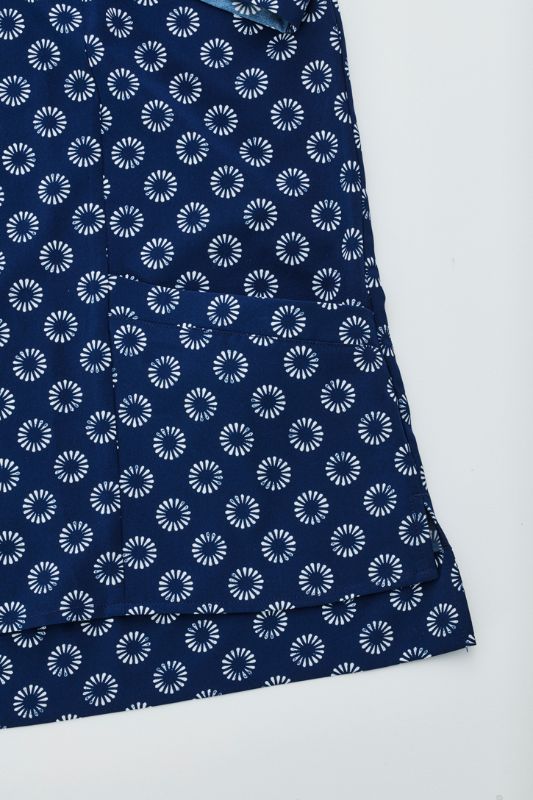Womens Florence Daisy Print S/S Tunic - Navy (Size 30)