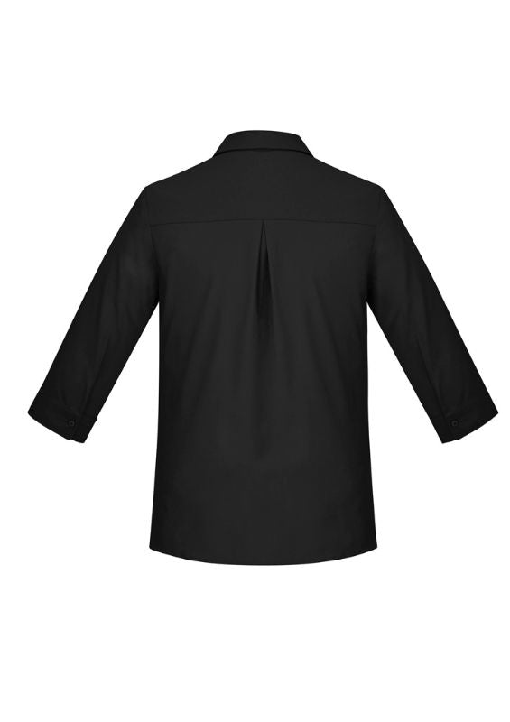 Womens Florence Plain 3/4 Sleeve Shirt - Black (Size 6)
