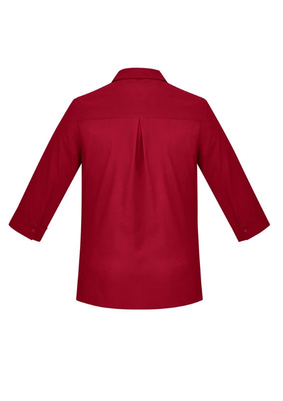 Womens Florence Plain 3/4 Sleeve Shirt - Cherry (Size 4)