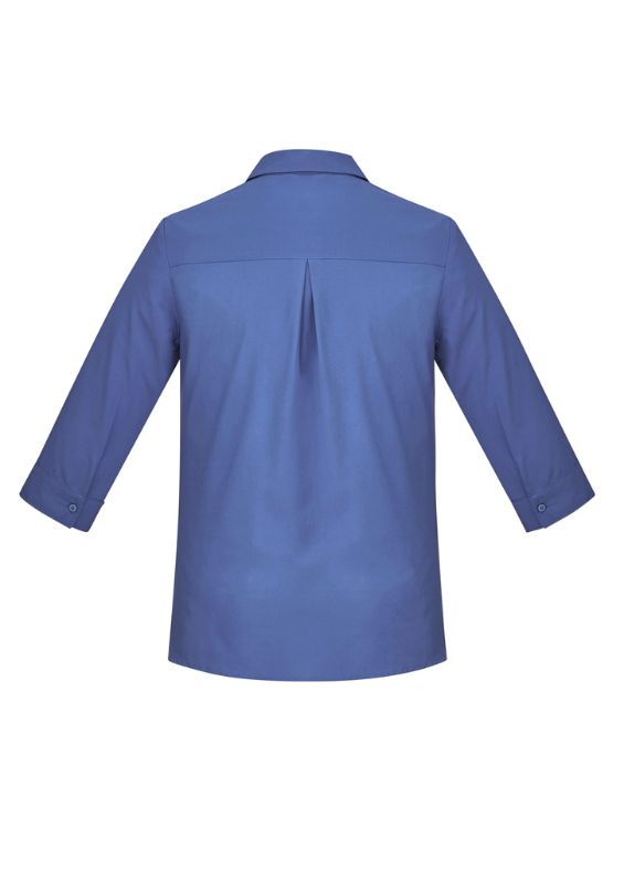 Womens Florence Plain 3/4 Sleeve Shirt - Mid Blue (Size 16)