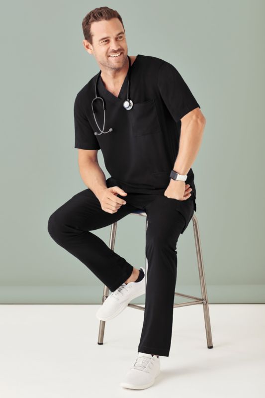 Mens Avery Straight Leg Scrub Pant - Black (2XL)