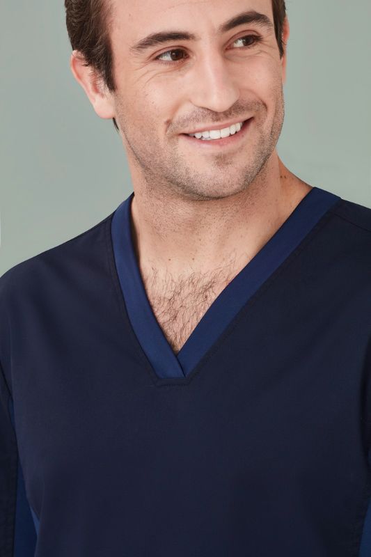 Mens Riley V-Neck Scrub Top - Midnight Navy (5XL)