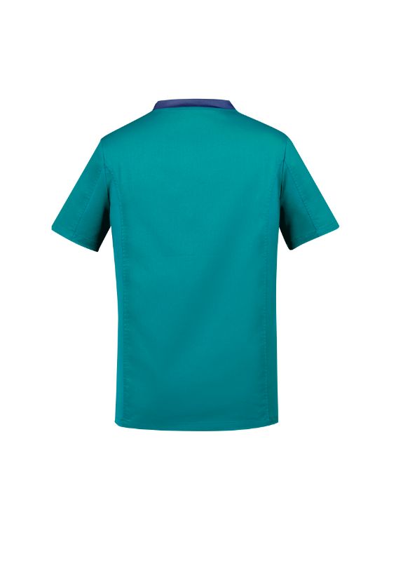 Mens Riley V-Neck Scrub Top - Teal (2XL) - Teal - 2XL